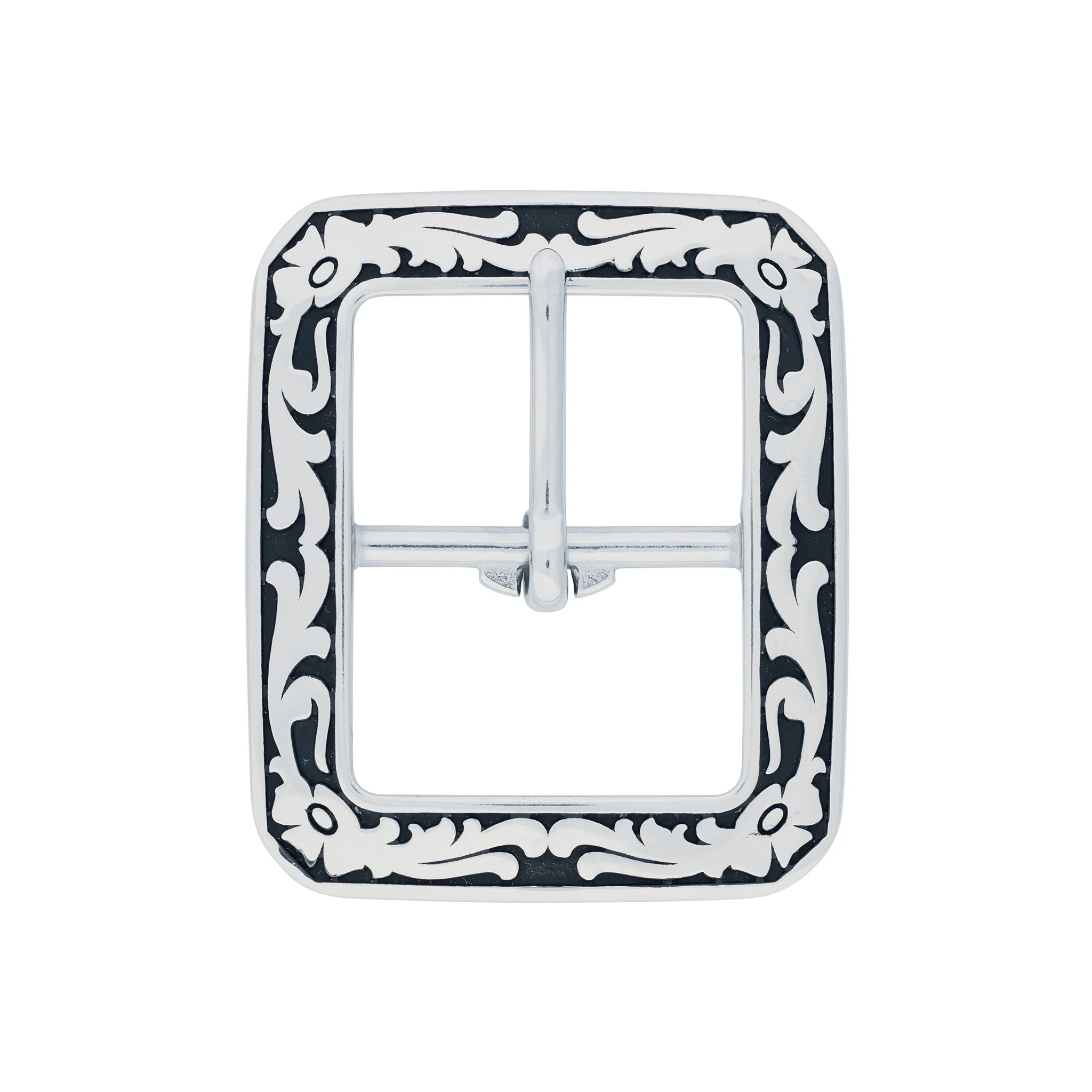 Jeremiah Watt Accented Floral Clipped Corner Buckle
