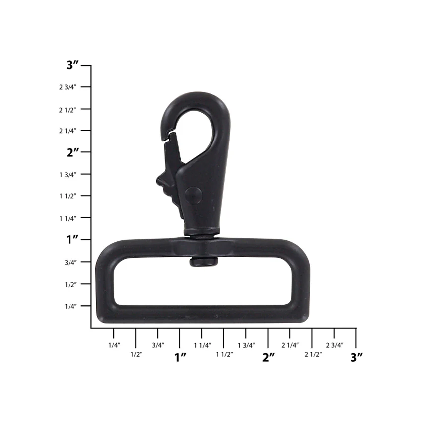 2" Matte Black, Lever Swivel Snap Hook, Zinc Alloy-PK4 - Image 2
