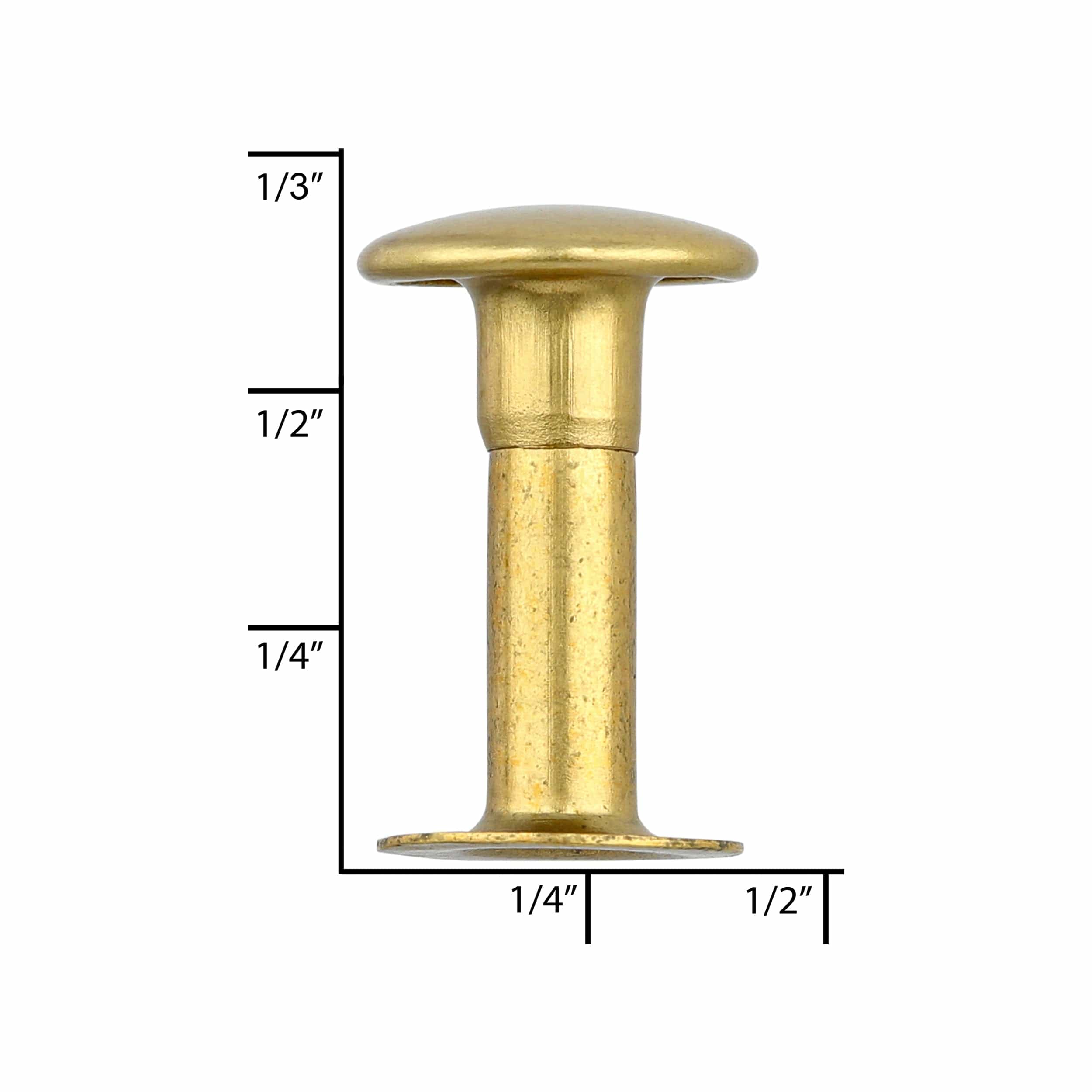 15mm Brass, Single Cap Jiffy Rivets, Solid Brass-100ct - Image 5