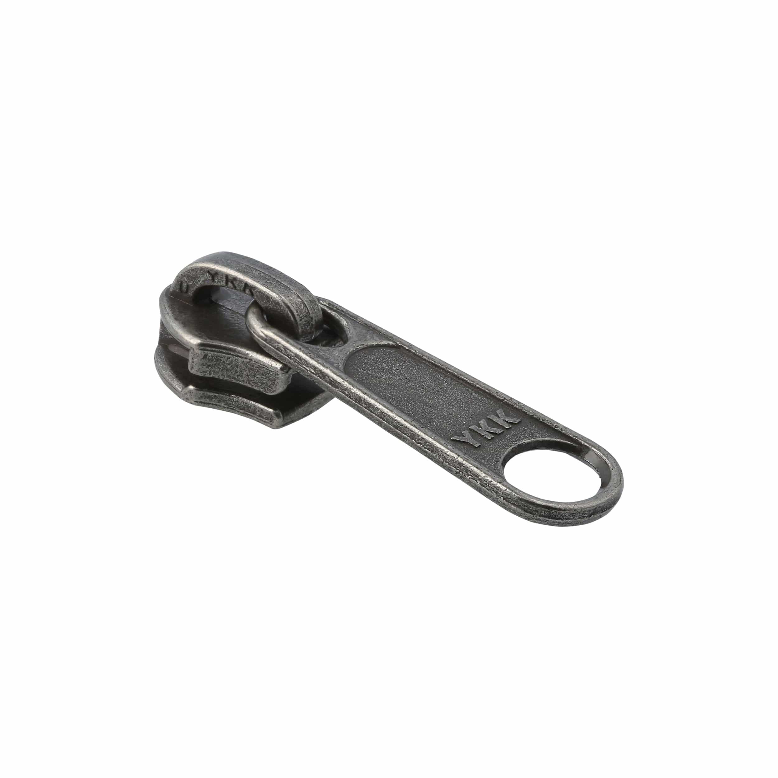 #5 Antique Nickel, Coil, YKK Long Tab Semi-Swivel Zipper Slider, Zinc Alloy - Image 2