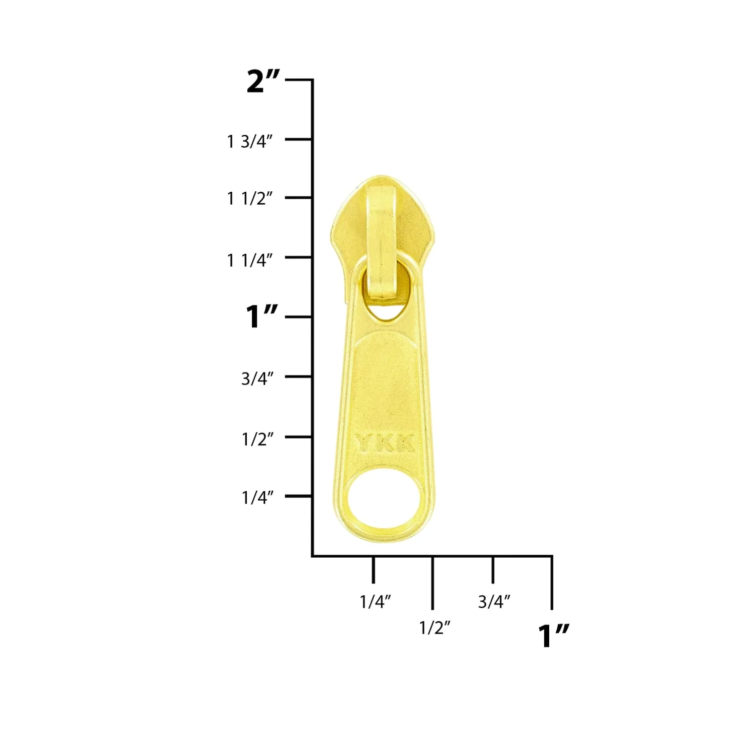#5 Brass, Coil, YKK Long Tab Semi-Swivel Zipper Slider, Zinc Alloy - Image 2