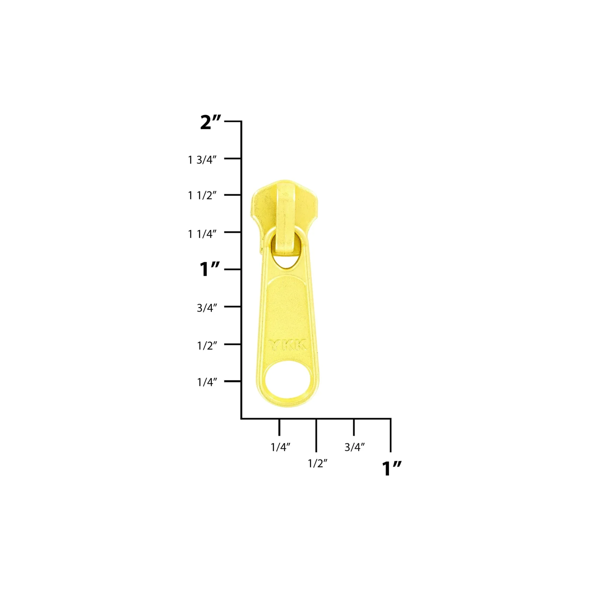 #5 Brass, Metal, YKK Long Tab Semi-Swivel Zipper Slider, Zinc Alloy - Image 2