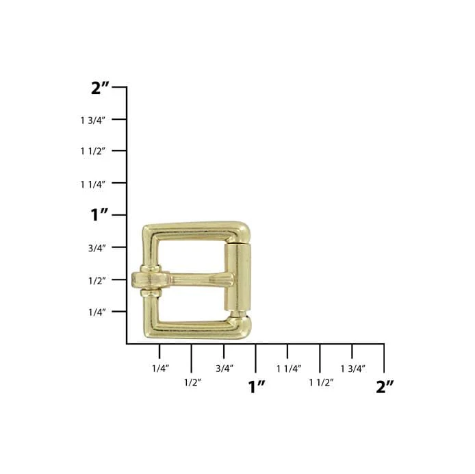 5/8" Brass, Heel Bar Roller Buckle, Zinc Alloy - Image 4