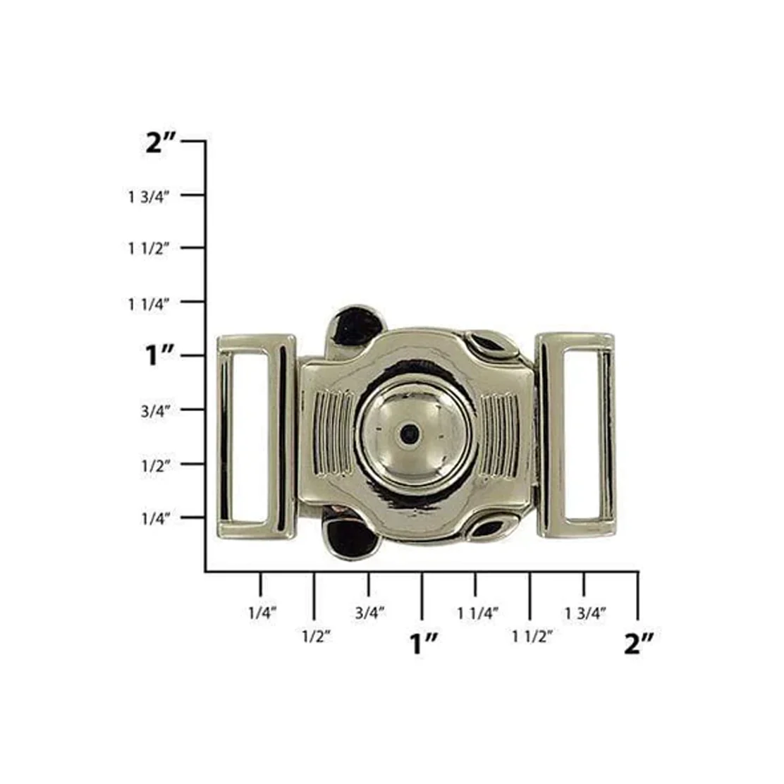 3/4" Shiny Nickel, Clasp Buckle, Zinc Alloy - Image 2