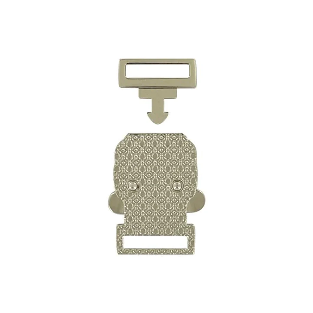 3/4" Shiny Nickel, Clasp Buckle, Zinc Alloy - Image 3
