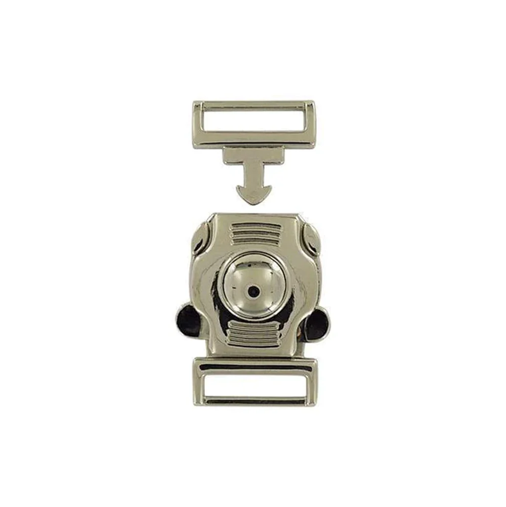 3/4" Shiny Nickel, Clasp Buckle, Zinc Alloy - Image 4