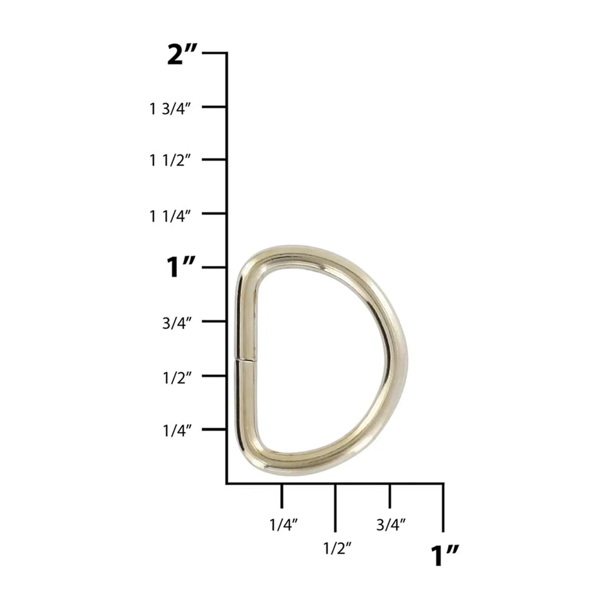 3/4" Nickel, Split D-Ring, Steel - Image 2