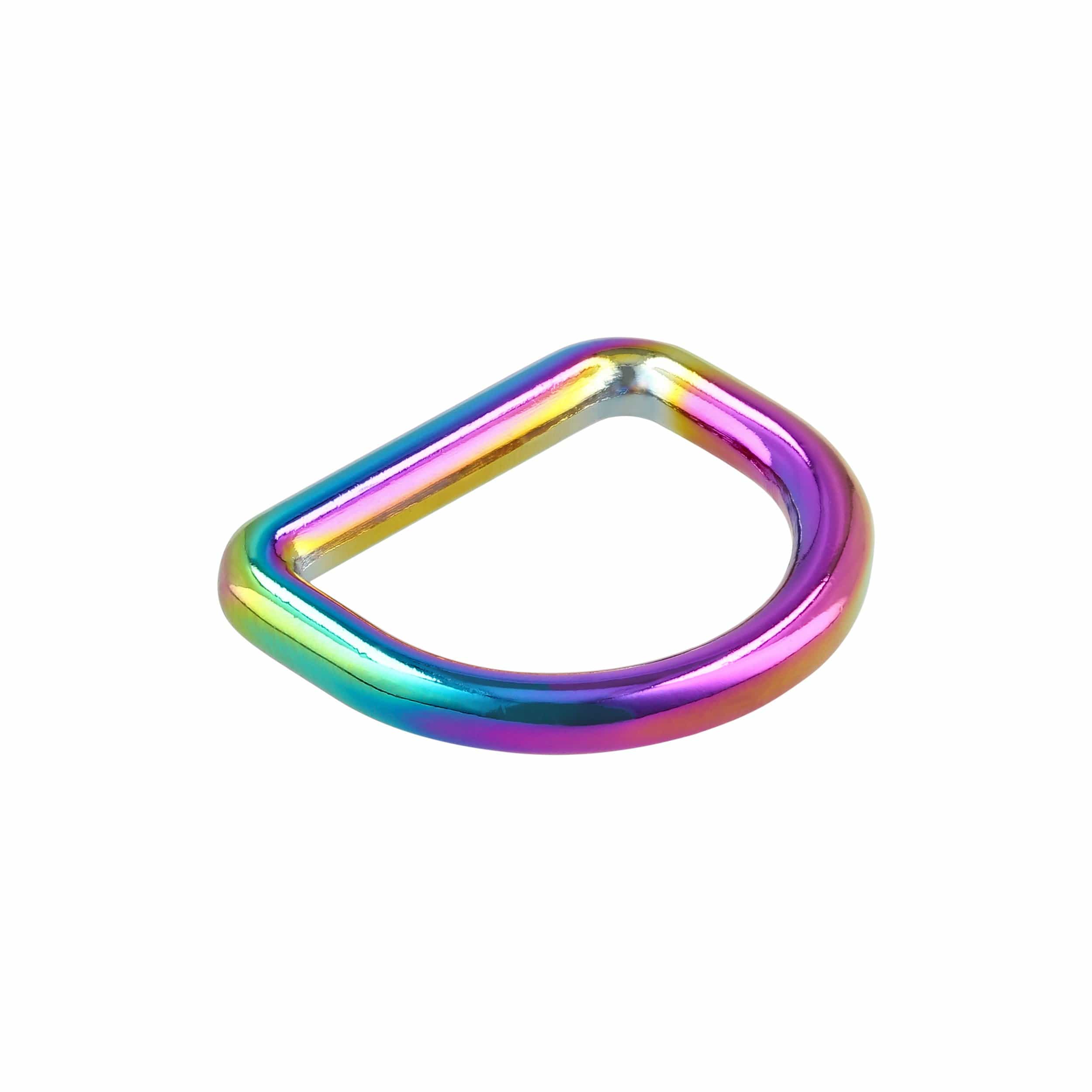 1" Iridescent Rainbow, Solid D-Ring, Zinc Alloy-PK10 - Image 2