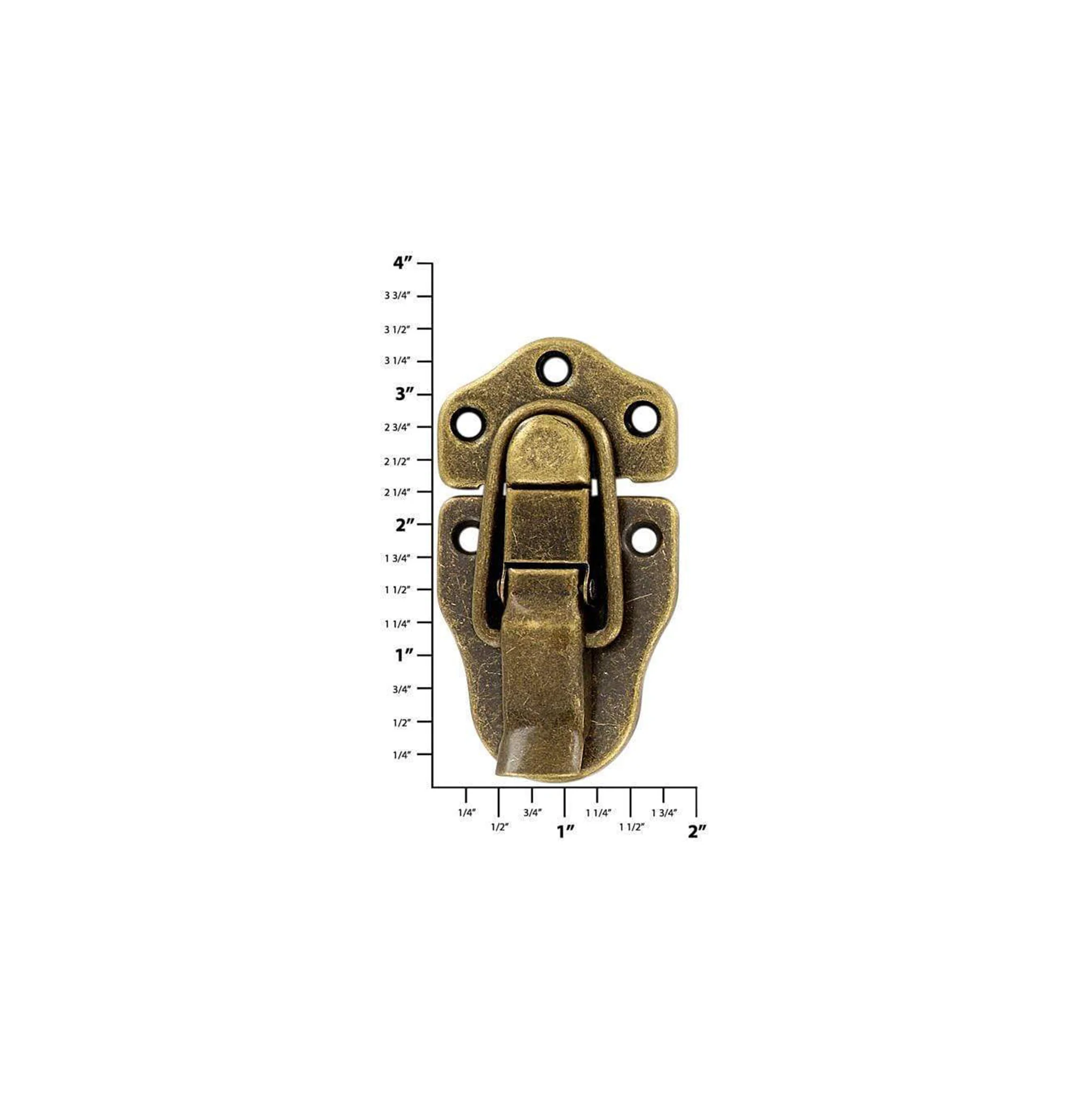 3 1/4" Antique Brass, Drawbolt, Steel - Image 2