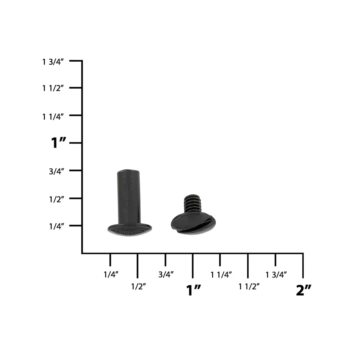 1/2" Glossy Black, Chicago Screw, Solid Brass PK10 - Image 2