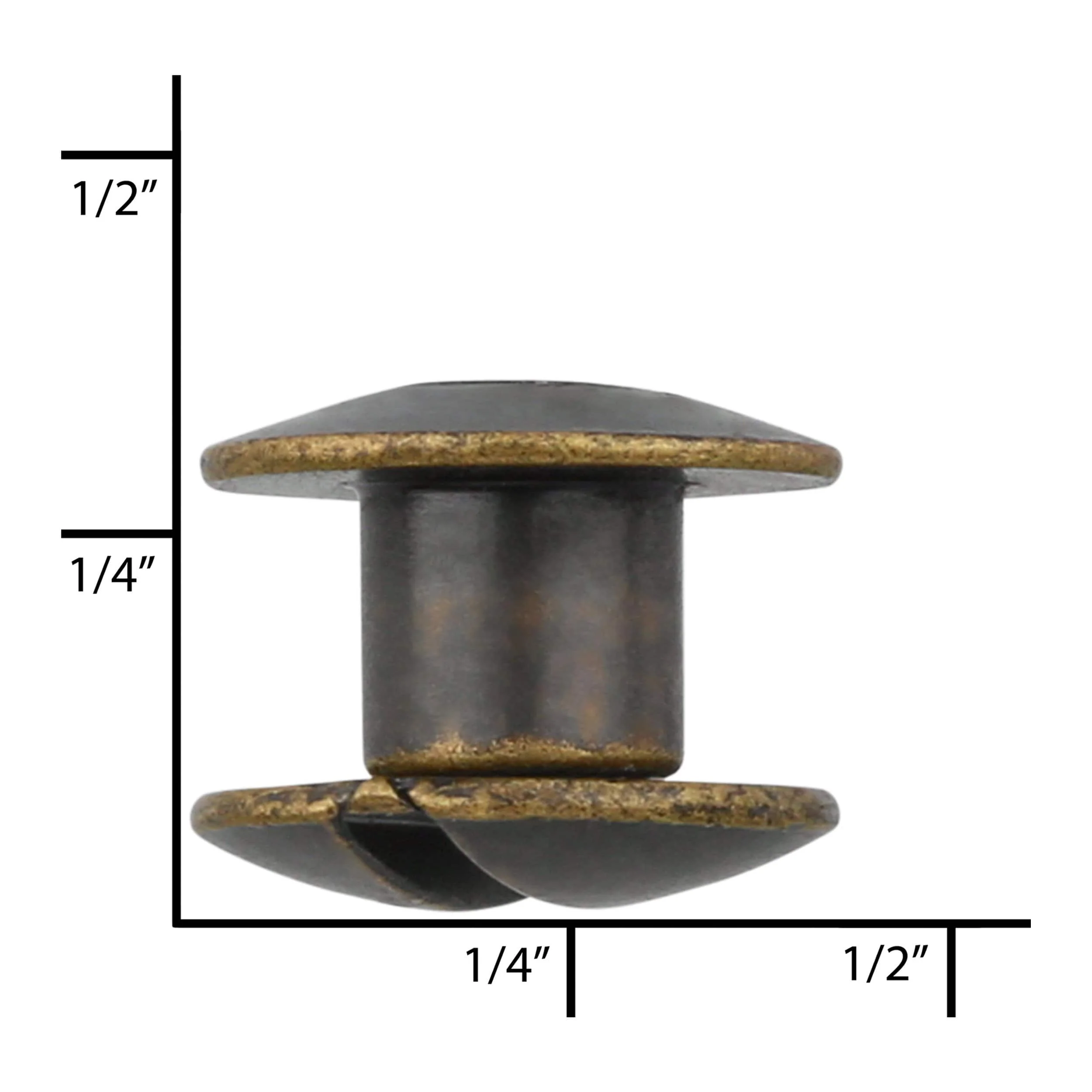 3/16" Antique Brass, Open Hole Chicago Screw, Solid Brass PK10 - Image 4