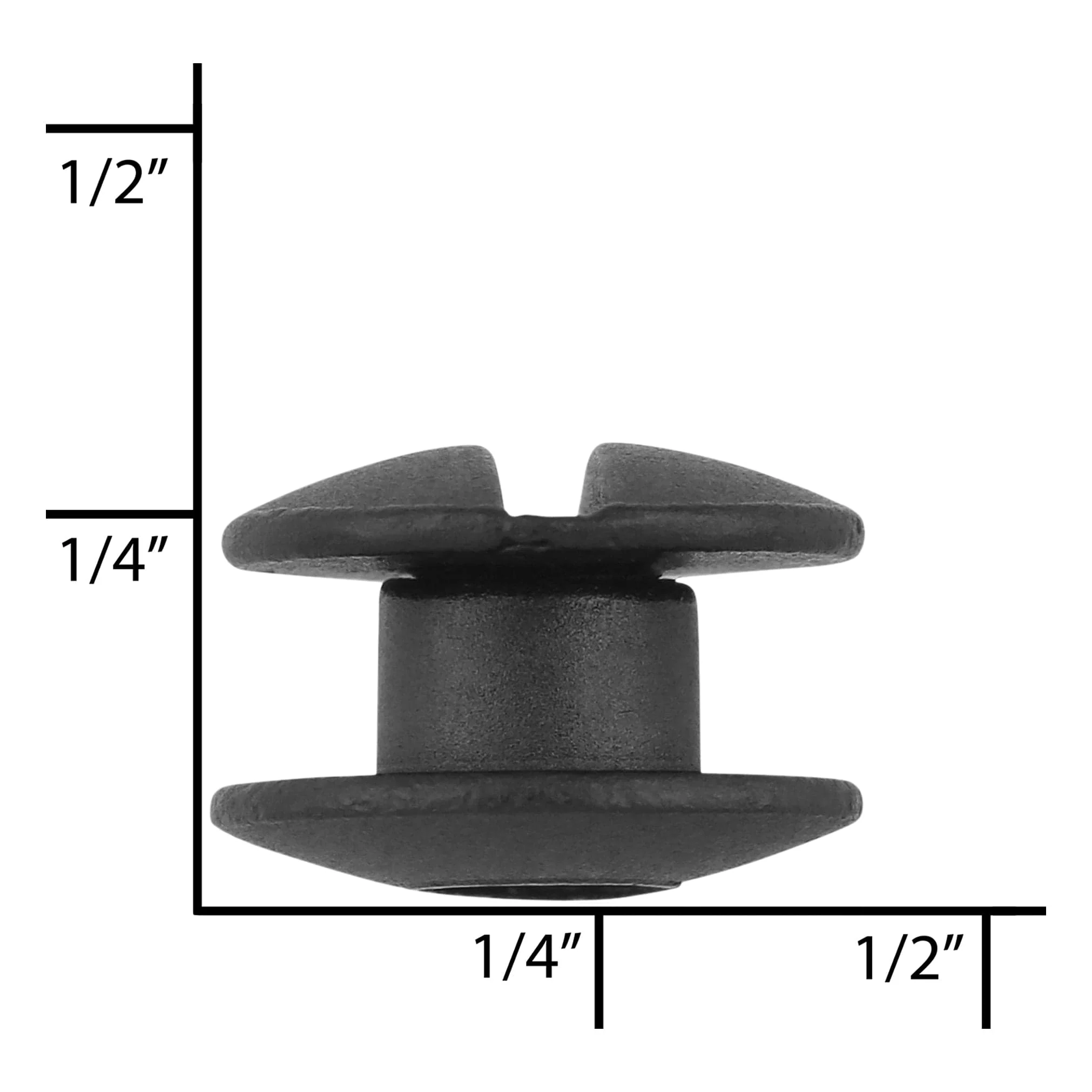 1/8" Black, Open Hole Chicago Screw, Solid Brass PK10 - Image 4