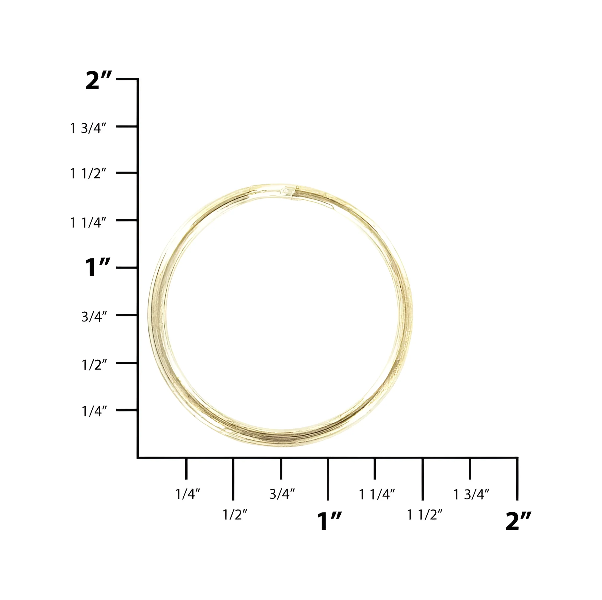 1 1/4" Brass, Split Key Ring, Steel - Image 2