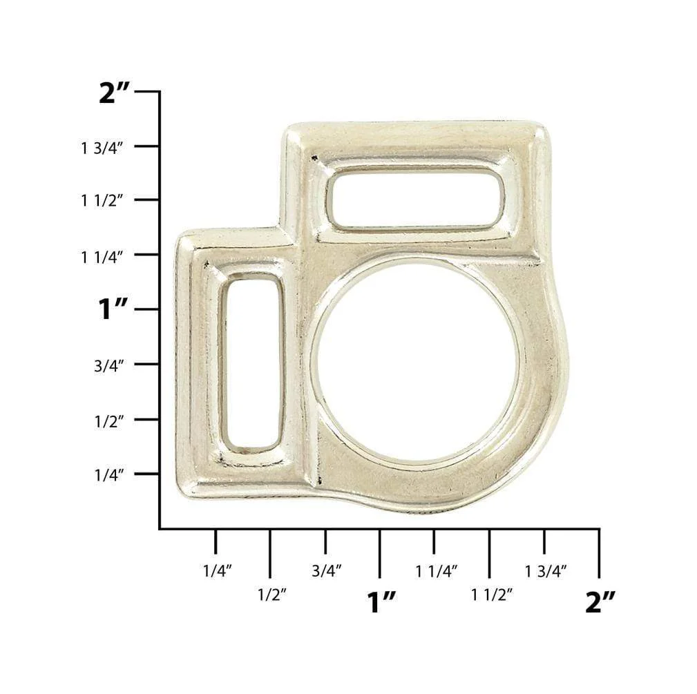 3/4" Nickel, 2-Sided Halter Ring, Zinc Alloy - Image 3