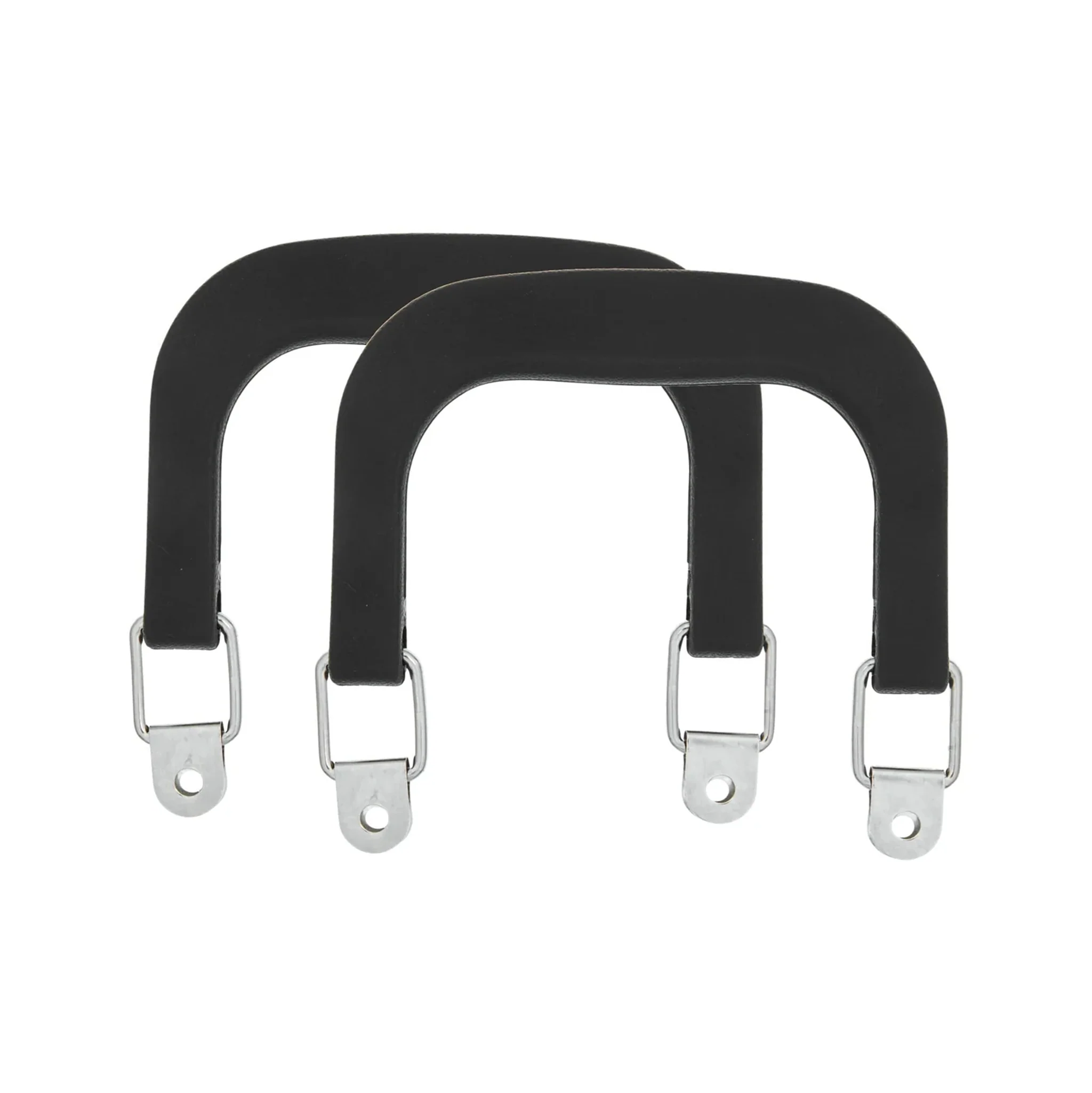 4" Black w/Nickel, Plastic Double Handles, Pair - Image 4