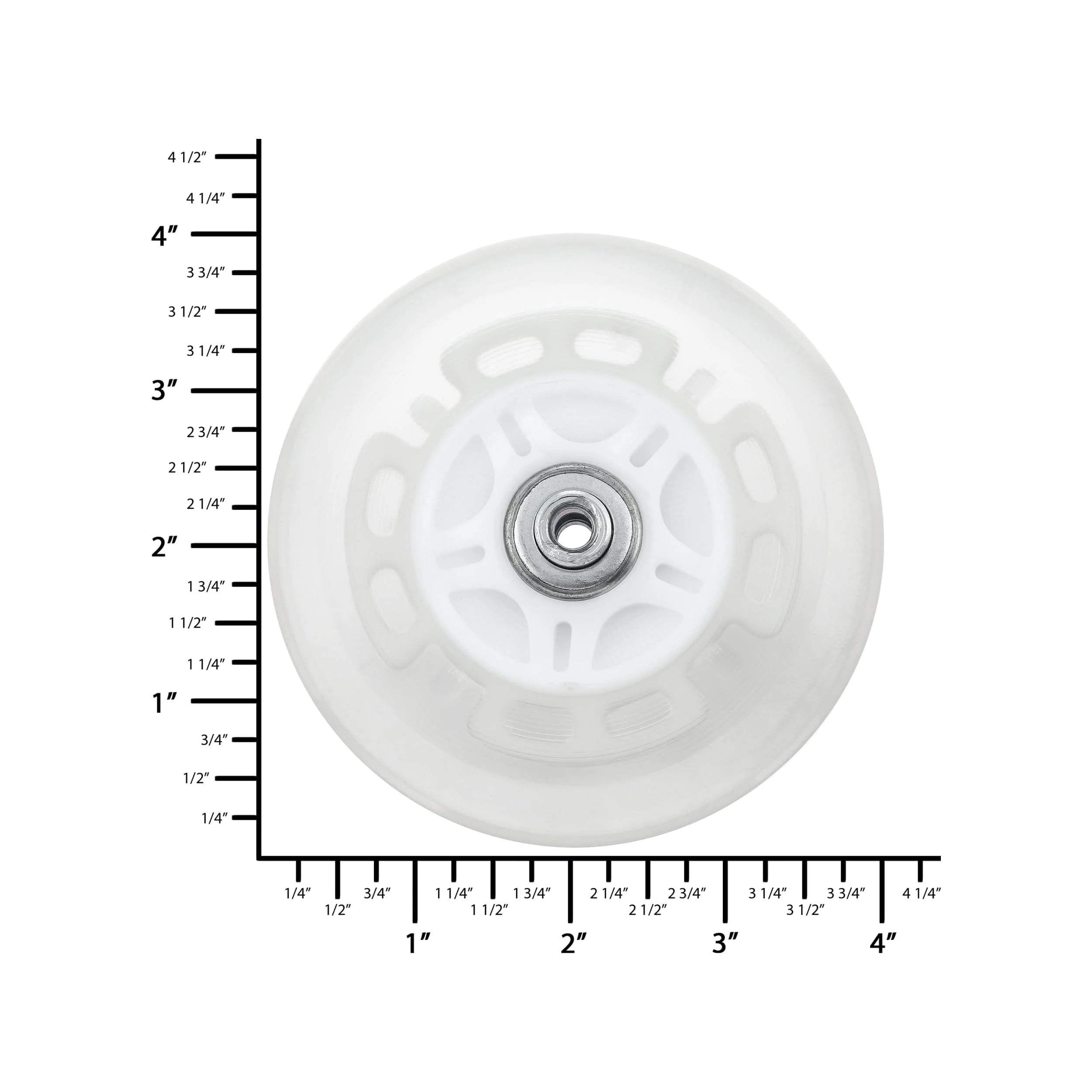 100mm White, In-line skate wheel with LED Lights, PolyUrethane - Image 3
