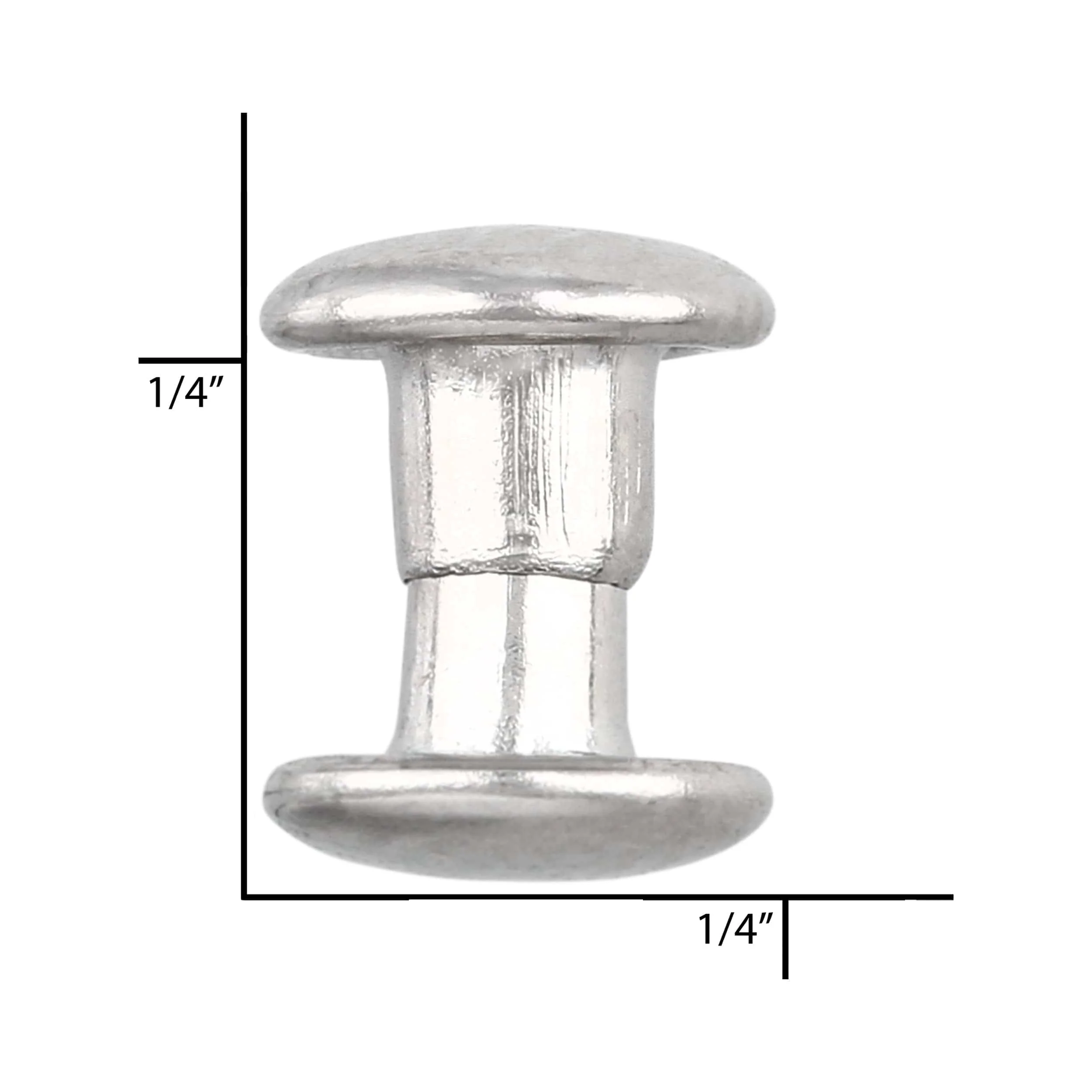 6.5mm Nickel, Double Cap Jiffy Rivets, Solid Brass-100ct - Image 4