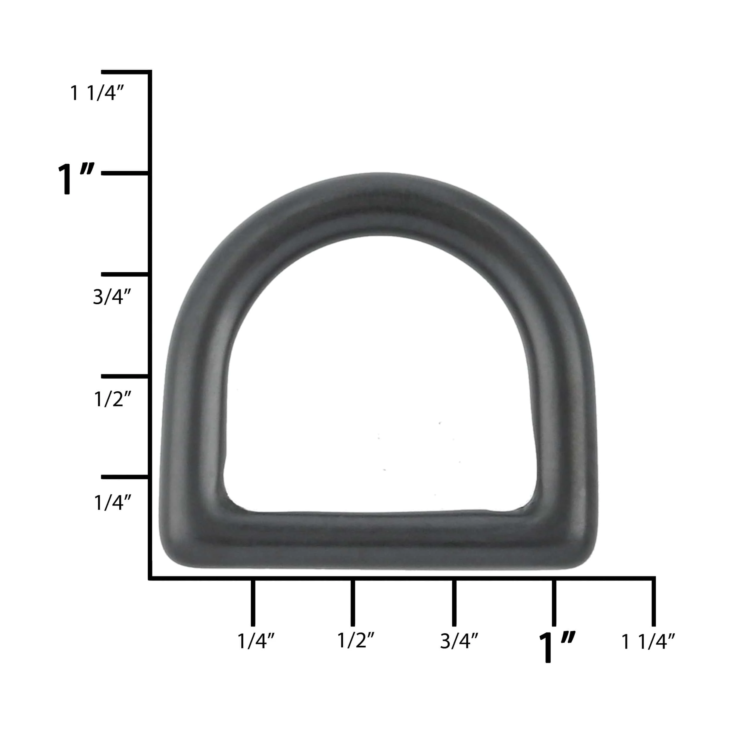 3/4" Matte Black, Cast D-Ring, Solid Brass - Image 3