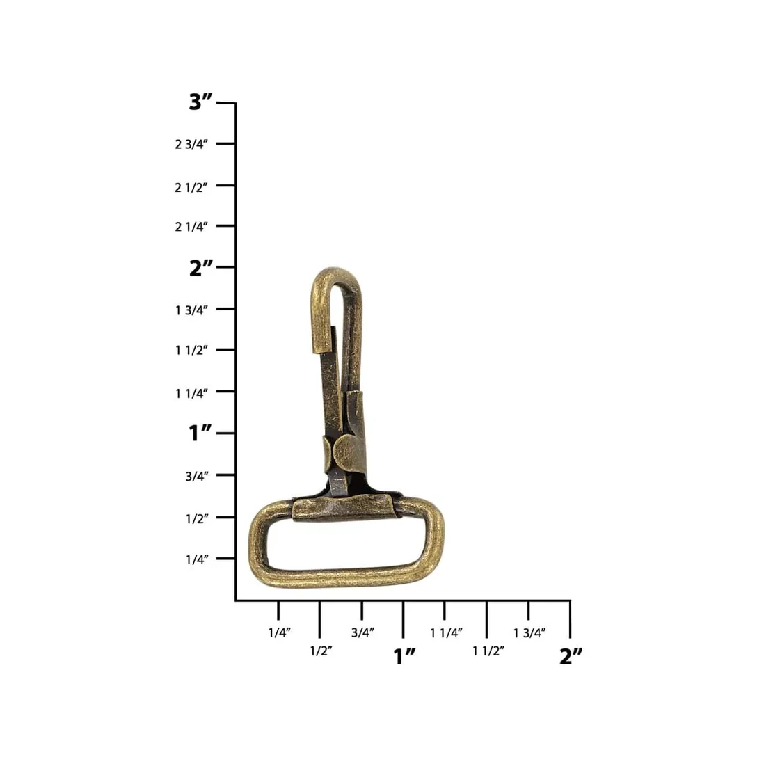 1" Antique Brass, Halter Snap Hook, Steel - Image 2