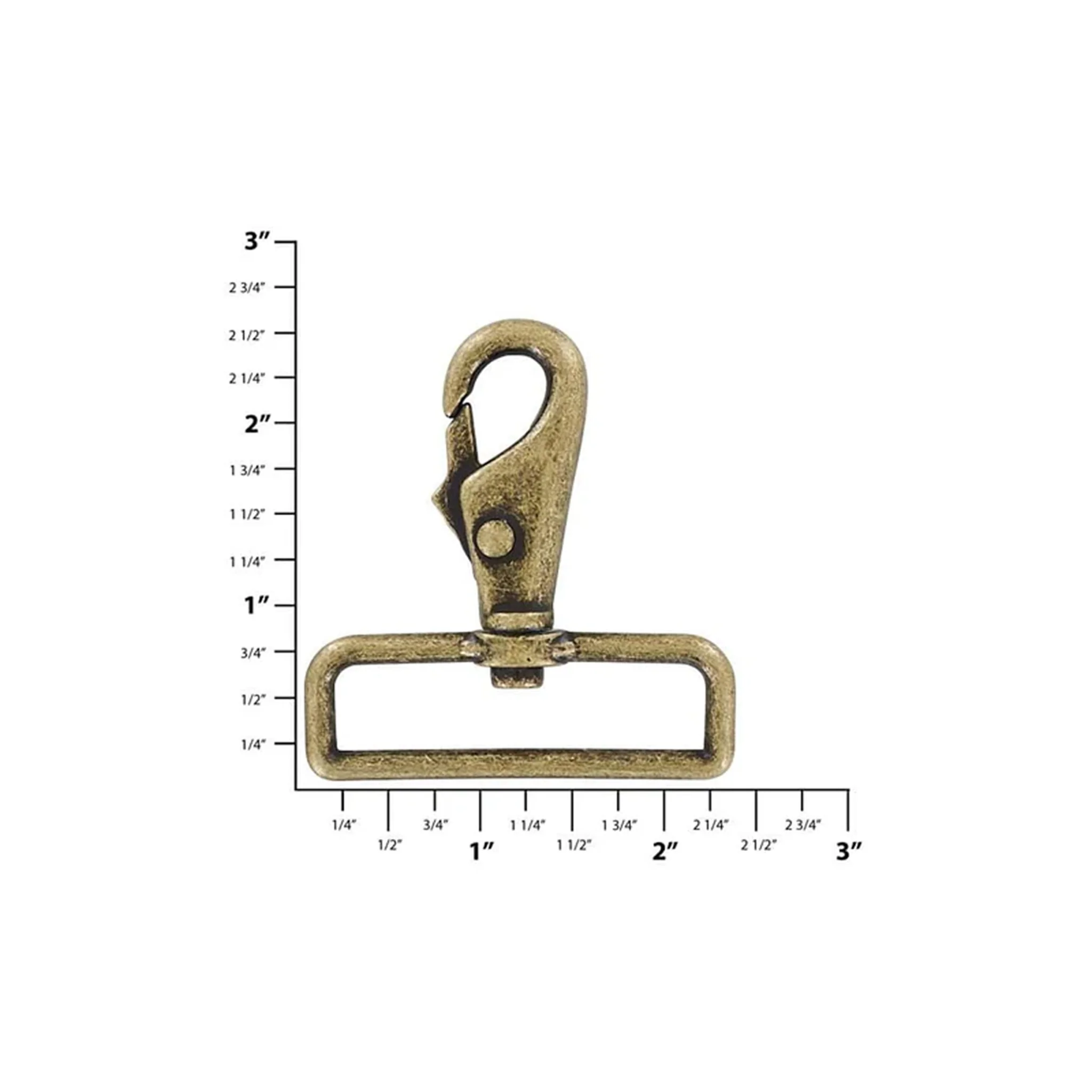 2" Antique Brass, Lever Swivel Snap Hook, Zinc Alloy-PK4 - Image 2