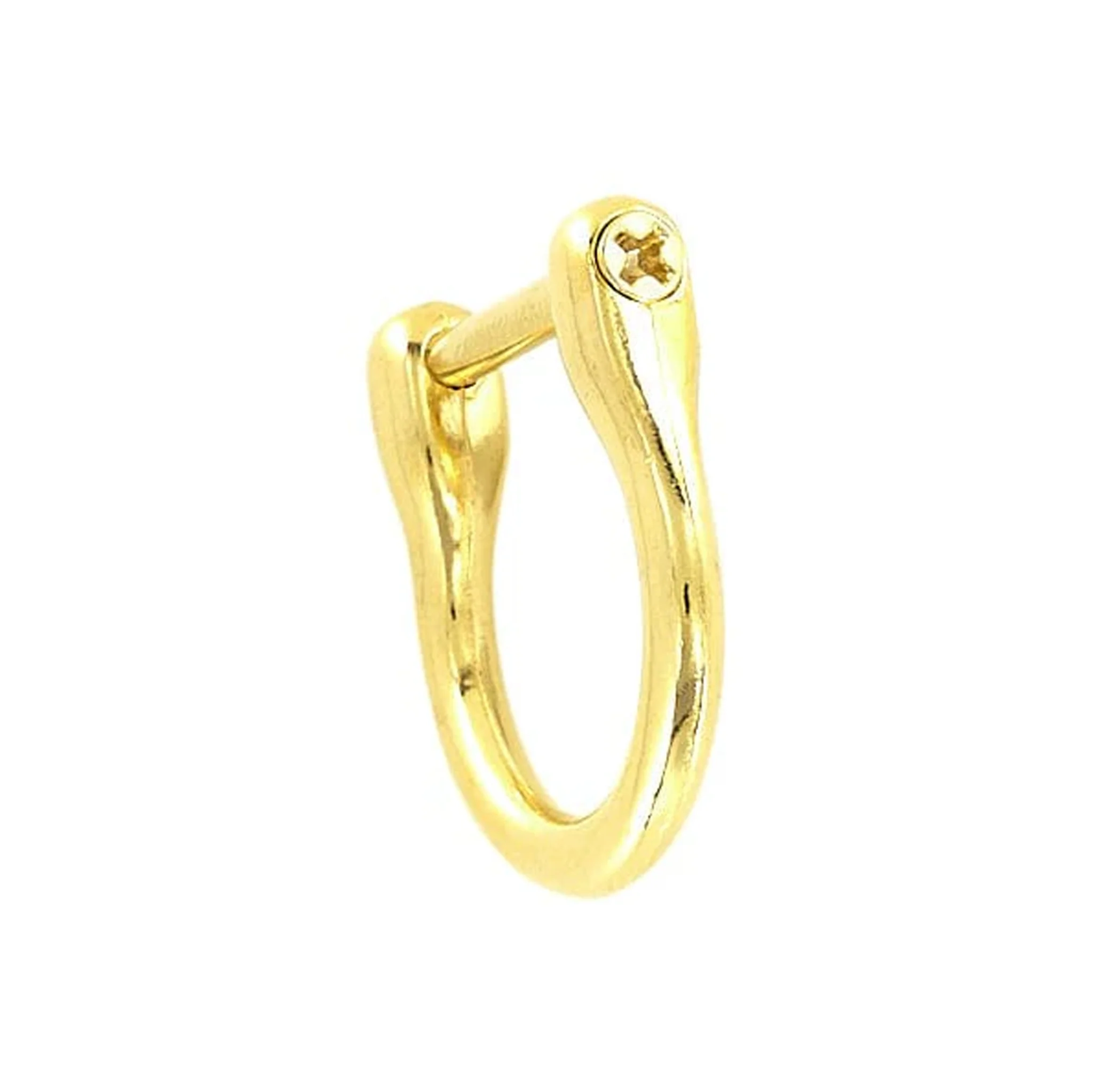 3/4" Gold, Horseshoe Ring with Screw-In Pin, Zinc Alloy - Image 3