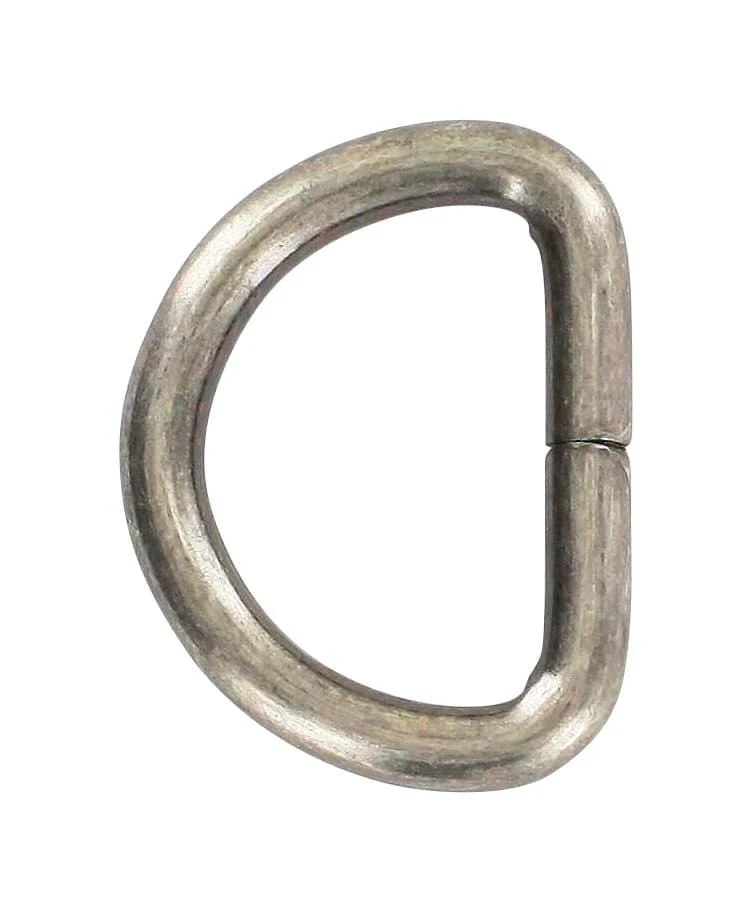 1" Antique Silver, Split D Ring, Steel - Image 3