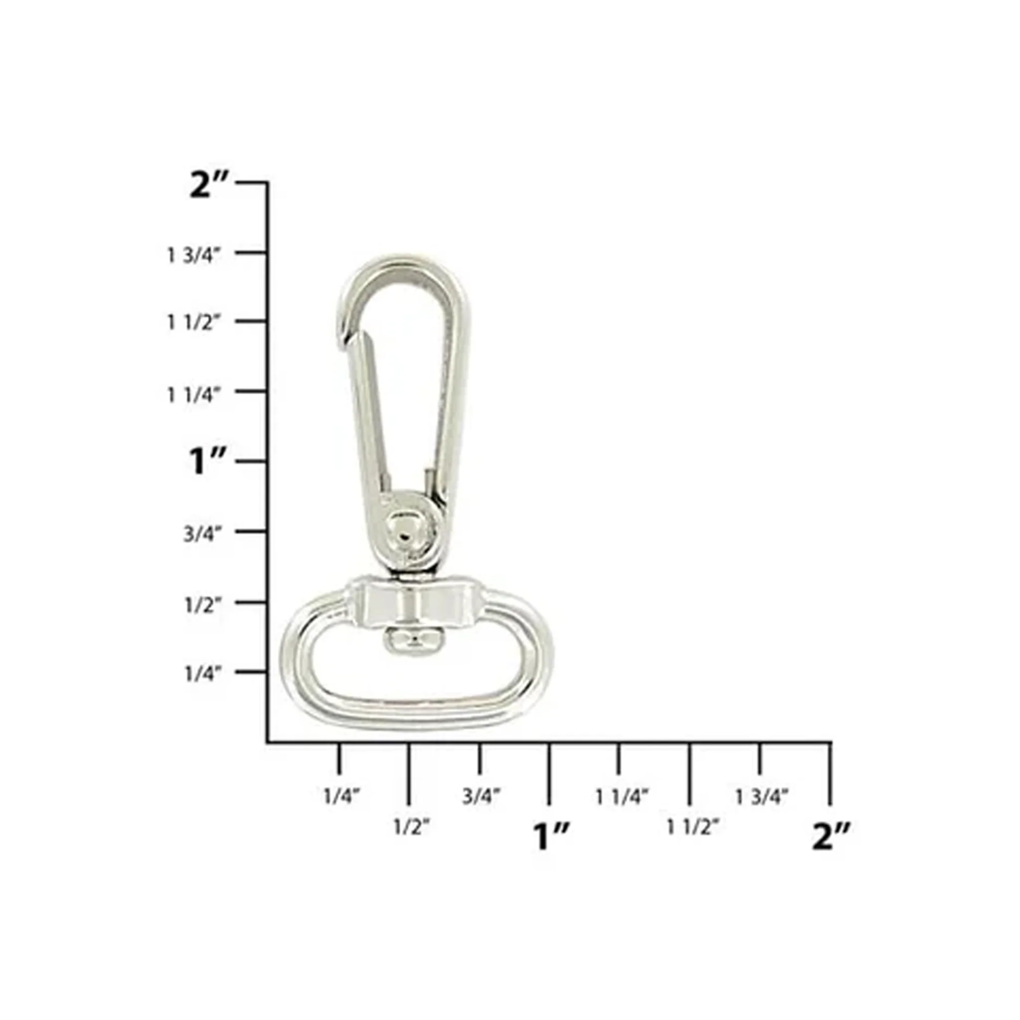 3/4" Shiny Nickel, Lever Swivel Snap Hook, Plastic, 4-Pack - Image 2
