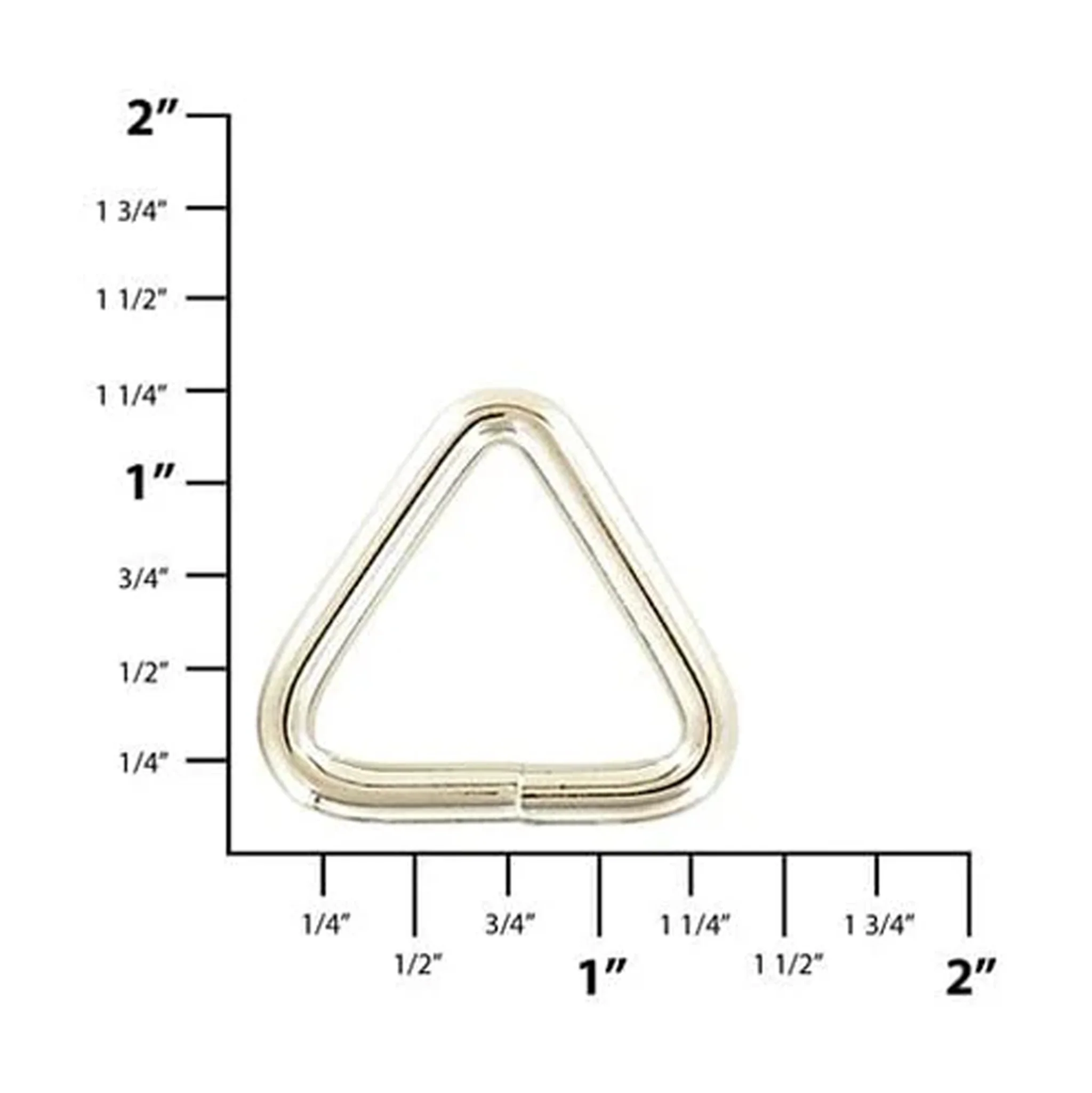 1" Shiny Nickel, Welded Triangle Ring, Steel - Image 2