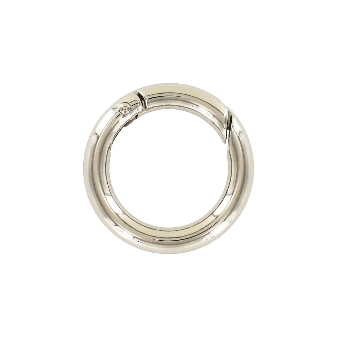 1" Shiny Nickel, Spring Gate Round Ring, Zinc Alloy - Image 3