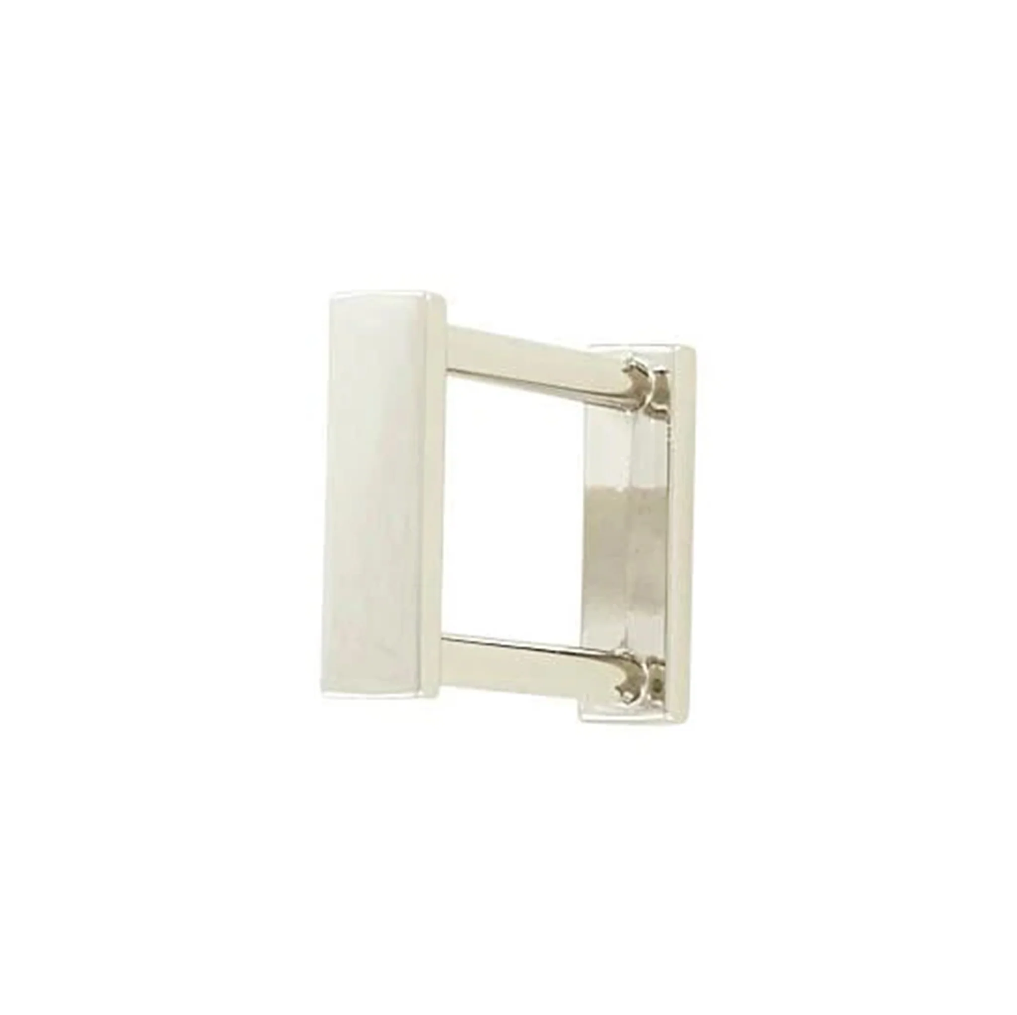 1" Shiny Nickel, Solid Rectangular Ring, Zinc Alloy - Image 3