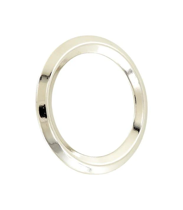 2" Shiny Nickel, Beveled Round Ring, Zinc Alloy - Image 2