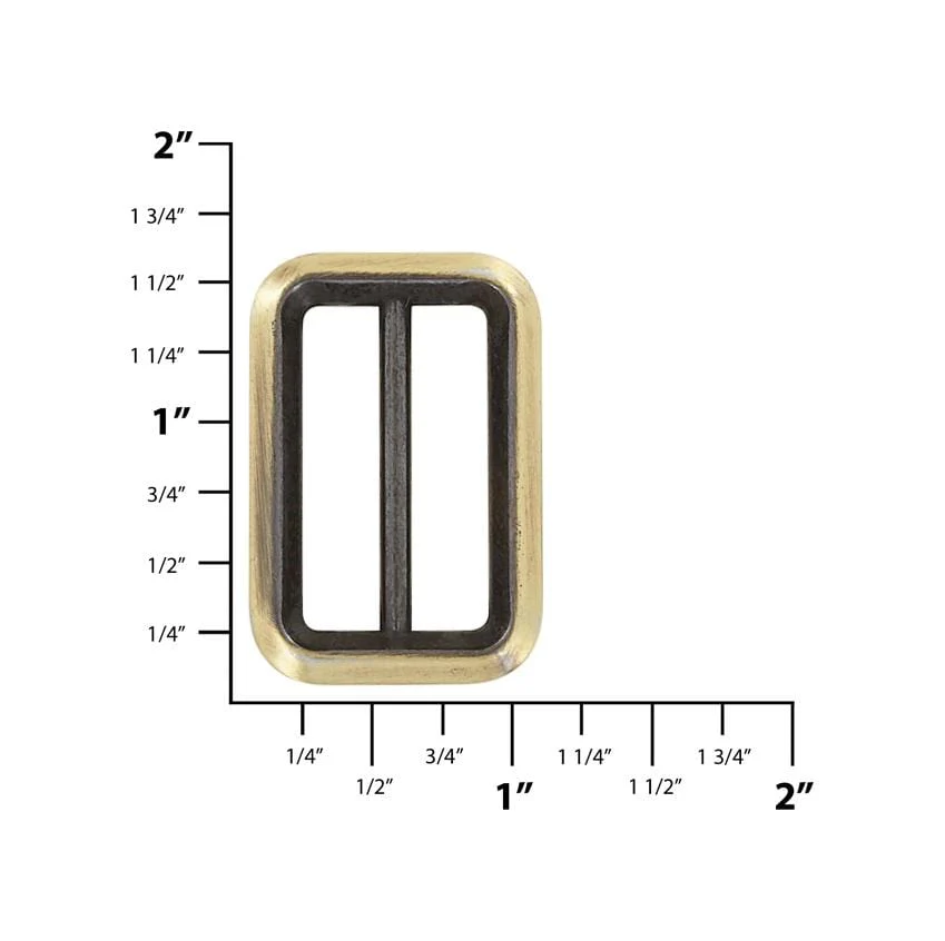 1 3/16" Antique Brass, Cast Beveled Double Loop, Zinc Alloy - Image 2