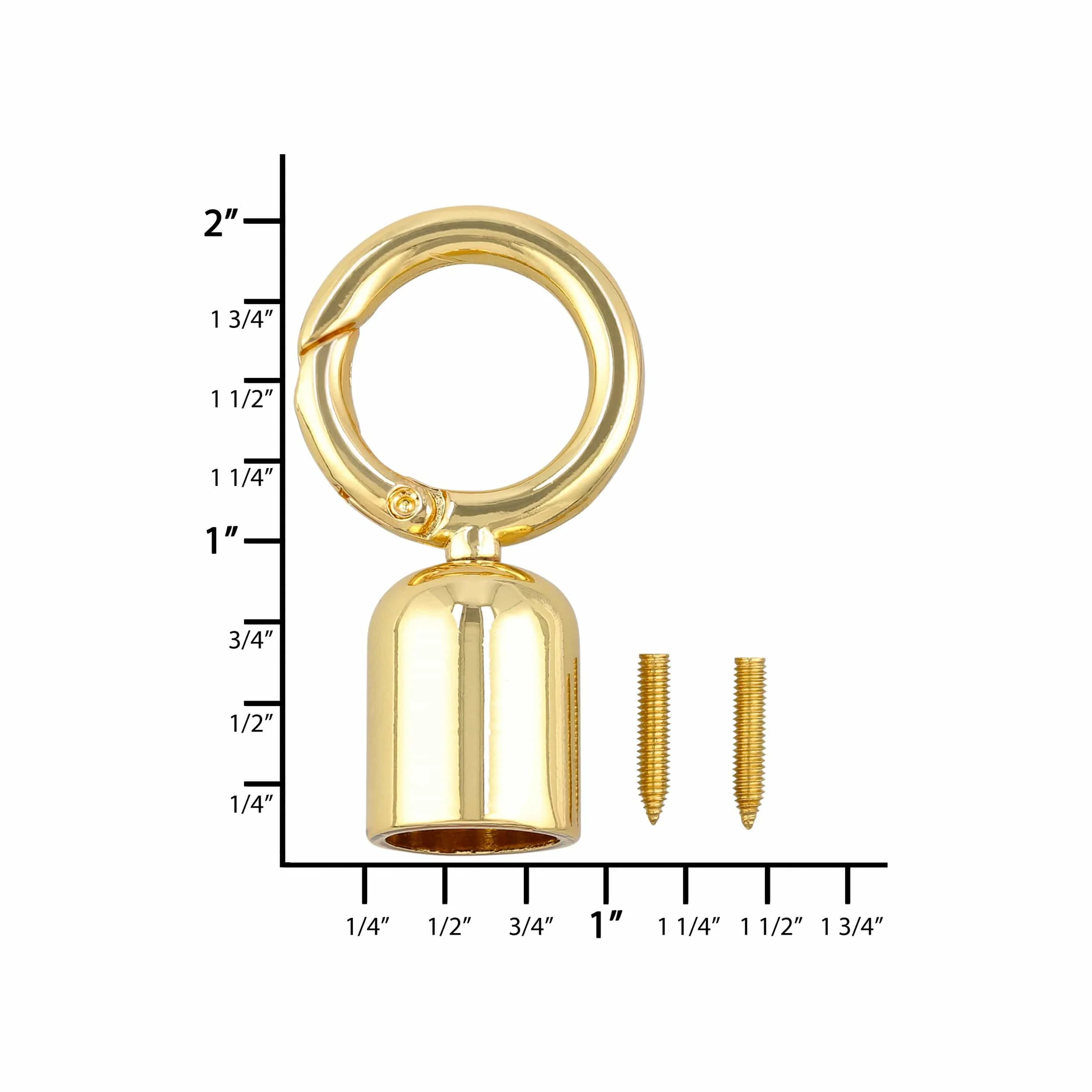 1/2" Gold, Tassel Cover with Spring Gate, Zinc Alloy - Image 3