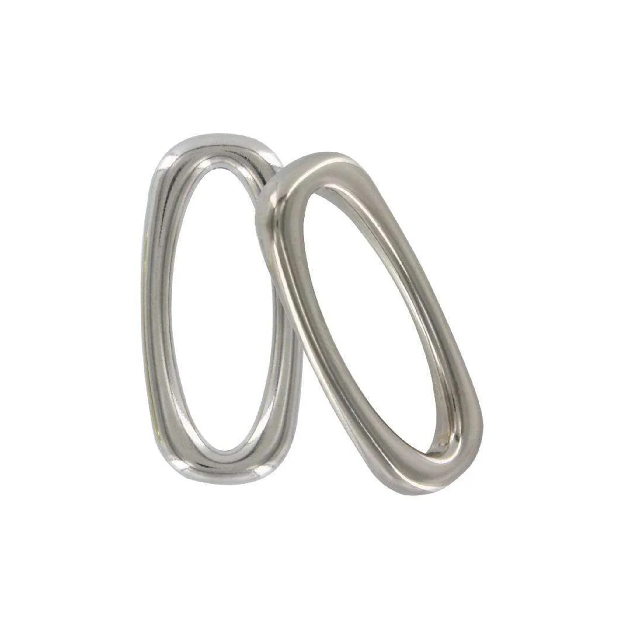 1 1/2" Shiny Nickel, Rectangular Ring, Zinc Alloy - Image 3