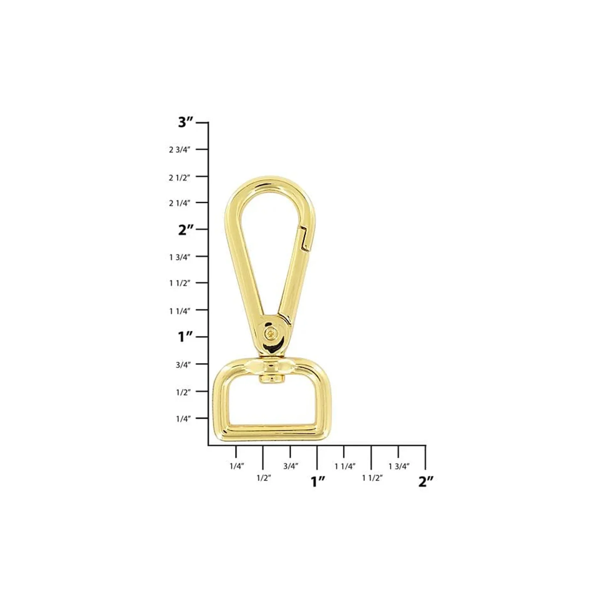 3/4" Shiny Gold, Tear Drop Lever Swivel Snap, Zinc Alloy - Image 2
