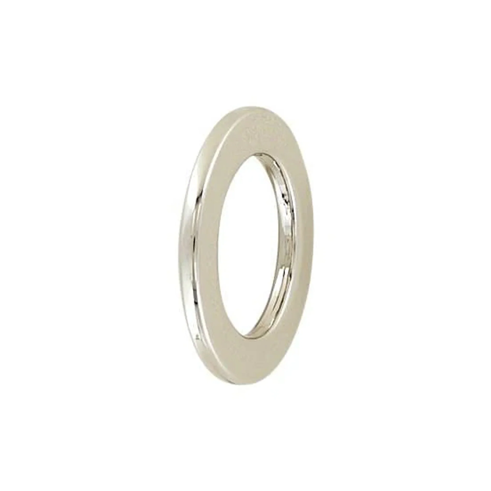 3/4" Shiny Nickel, Flat Round Ring, Zinc Alloy - Image 3