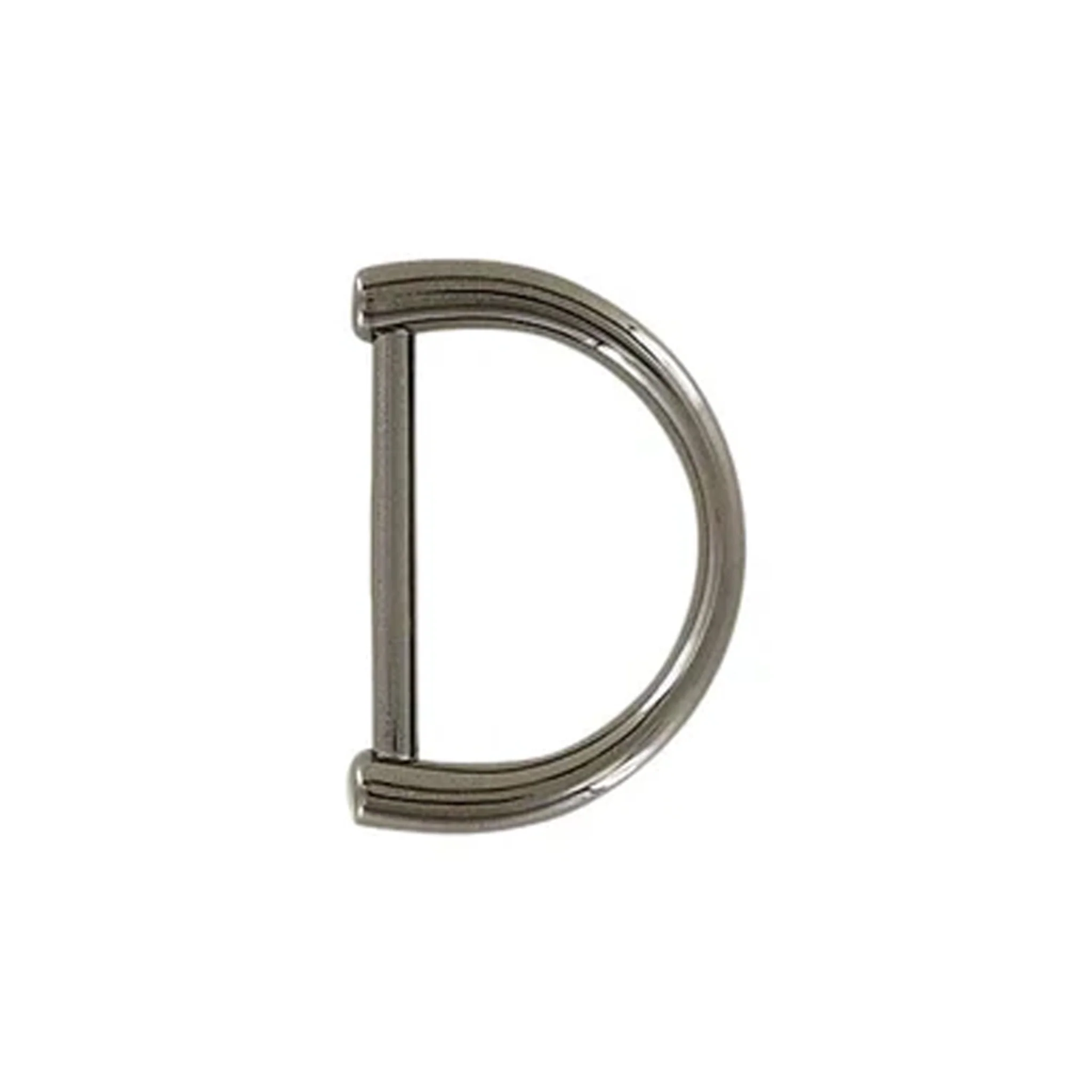 1" Shiny Gunmetal, D-Ring Handle Loop, Zinc Alloy