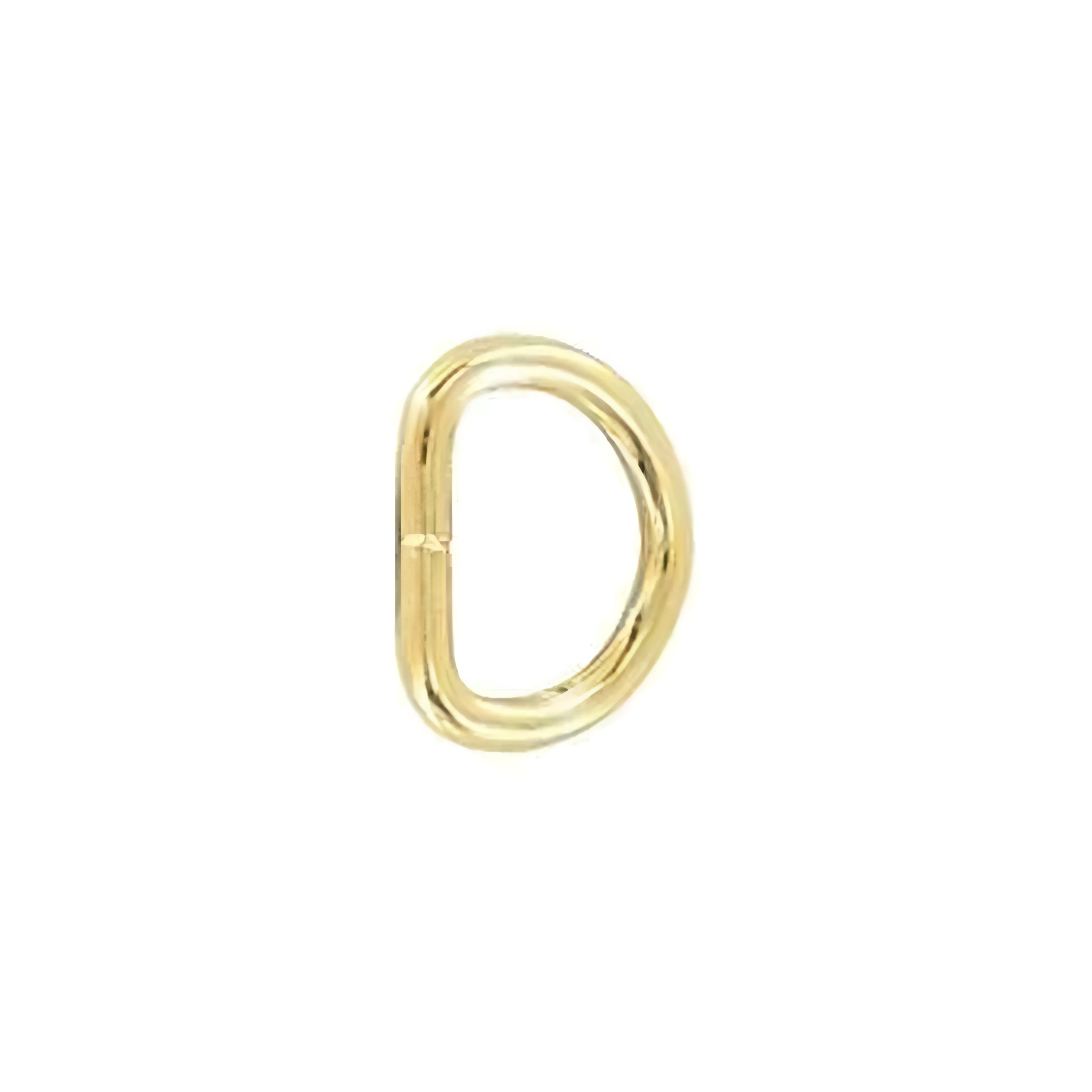 3/8" Shiny Gold, Split D-Ring, Steel - Image 3