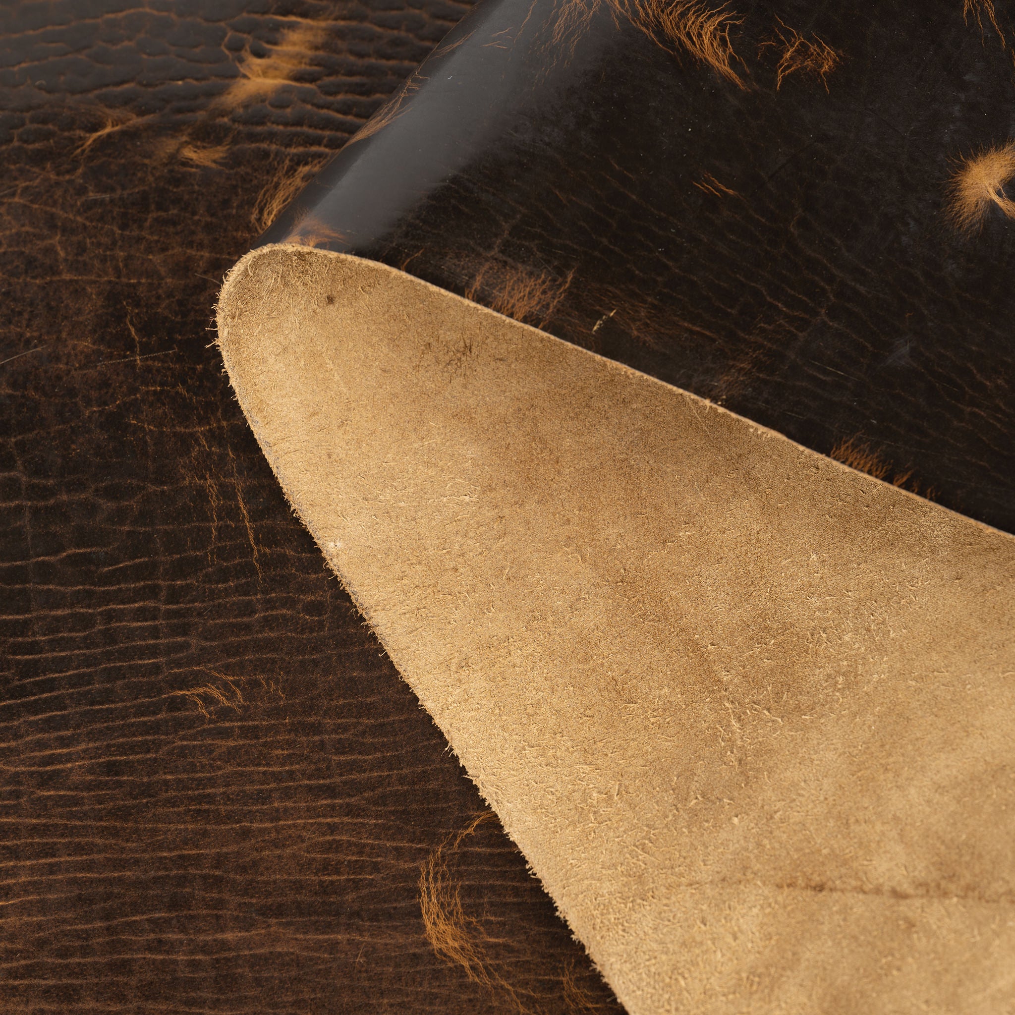 Sample, Burnt Chiptan American Bison Leather - Image 5