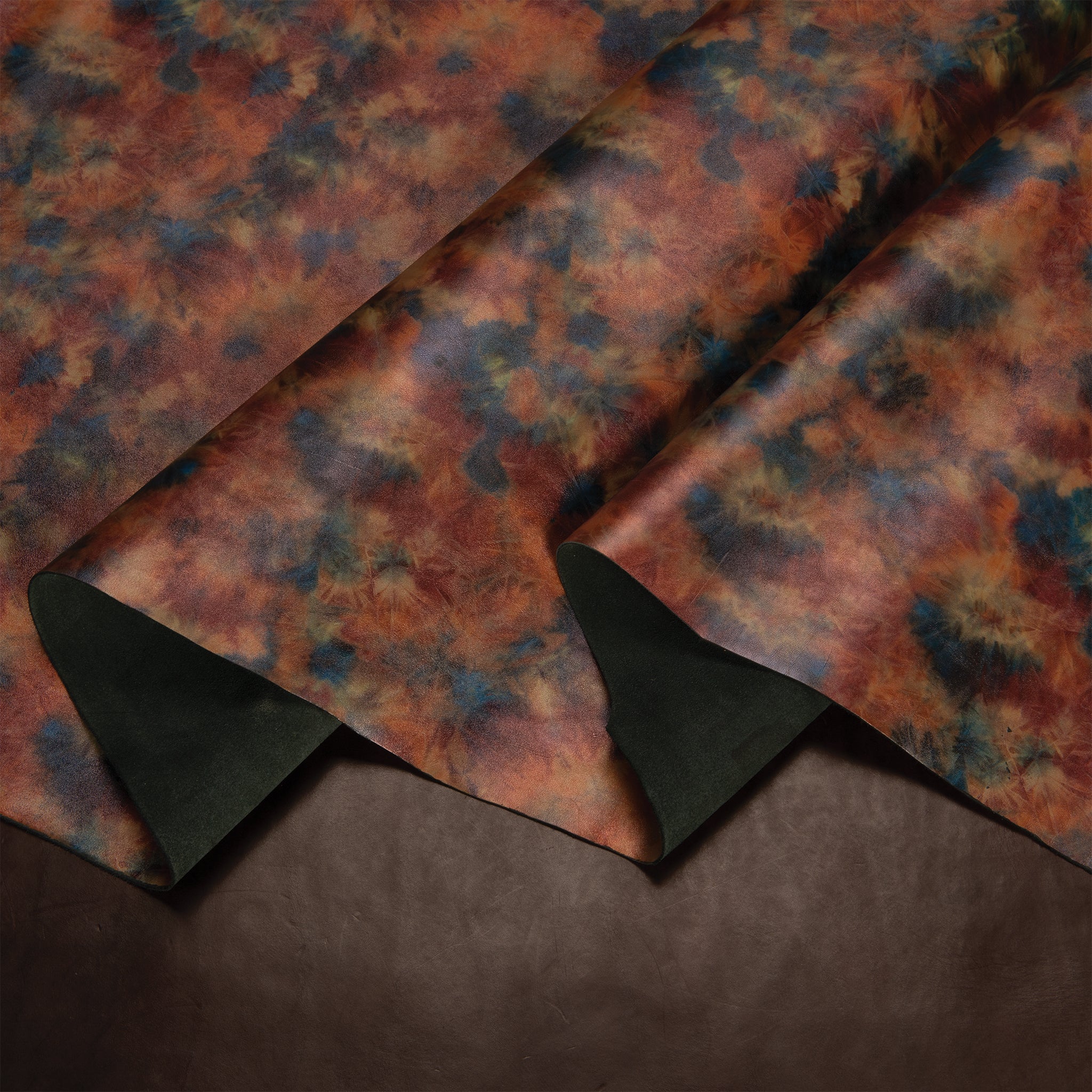 Sample, Tie Dye Printed Leather, 3-4 oz. - Image 2