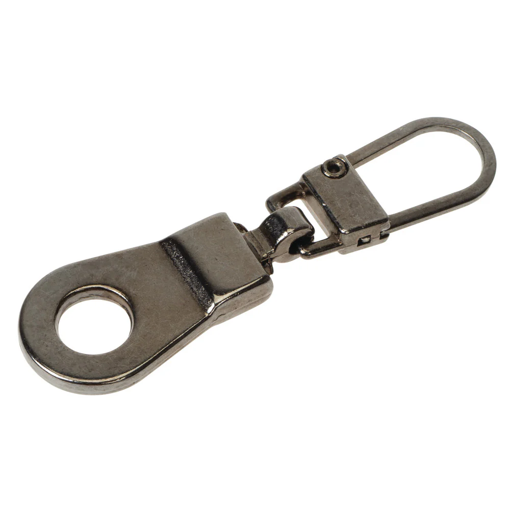 1 5/8" Shiny Gunmetal, Zipper Pull Replacement, Steel - Image 3